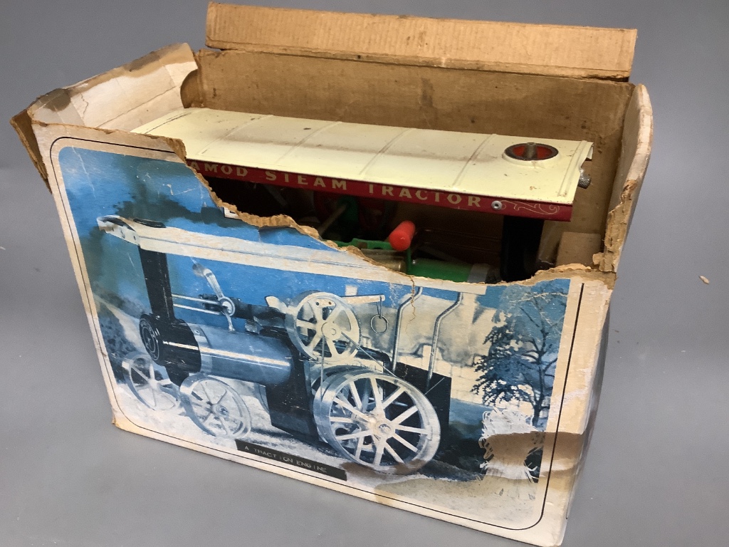 A boxed Mamod model live steam wagon